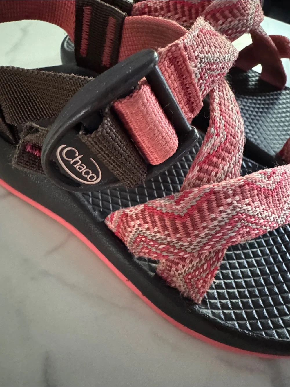 Chaco Kids Z/1 Sandals – Size 13 – Pink Coral Chevron